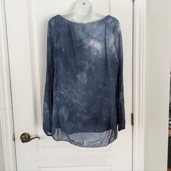 FEMME fatale  Sequin Trim Layered Silk tie dye Top Medium @i - Picture 4 of 9